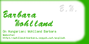 barbara wohlland business card